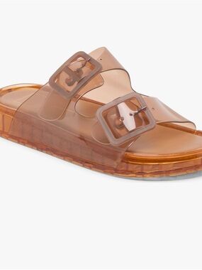 Dolce Vita Amber Brown Translucent Double-Buckle Slide